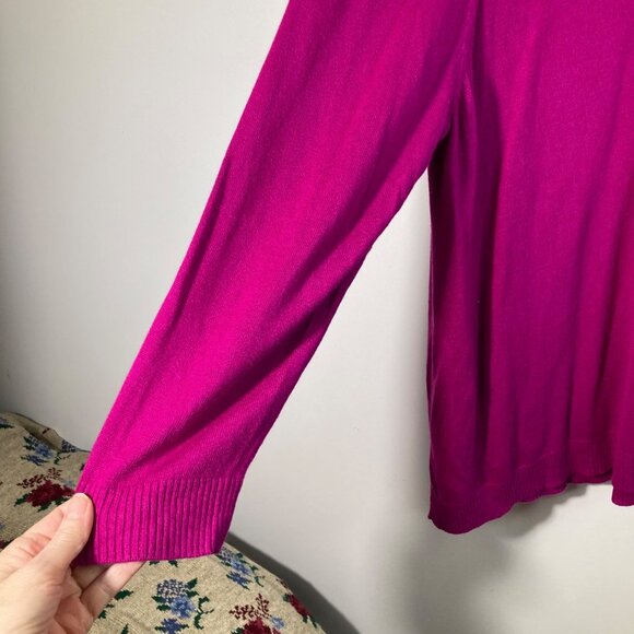 Katherine Barclay Cashmere Blend Sweater Magenta Pink 3X - Picture 5 of 7